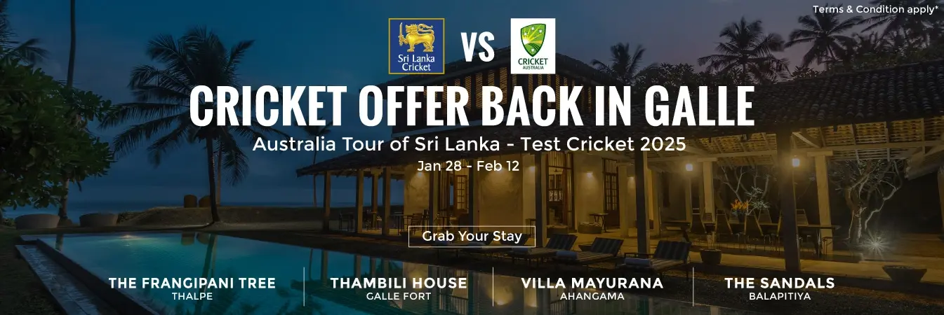 Sri Lanka vs Australia Test Match 2025 - Your Ultimate Guide to Luxtury Villas & Accommodations near the Galle International Cricket Stadium.
